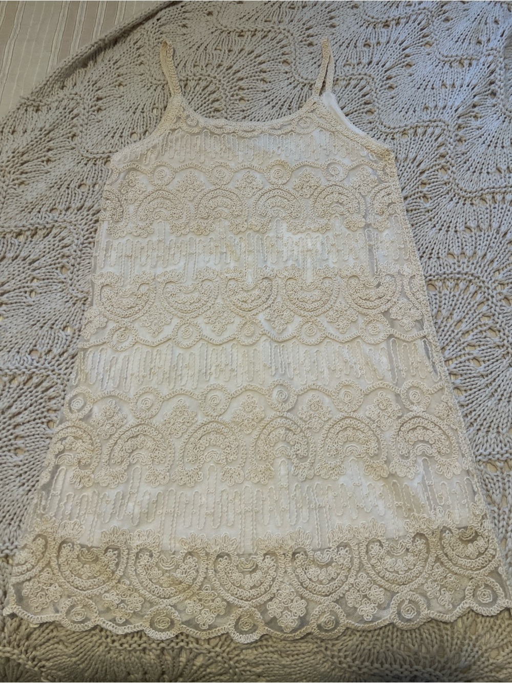 Zara Cream Lace Camisole Dress for Kids